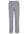 Elasticated chef pants in a black and white check pattern, featuring a relaxed fit and an elastic waistband.