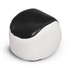 A hacky sack in black and white, featuring a smooth rounded design with a slight sheen.