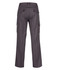 Dark grey cargo pants featuring multiple pockets and a straight-leg design. They have a branded logo.