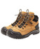 A pair of tan and black JB's Cyborg Zip Safety Boots with laces and a rugged sole. They feature a branding logo.