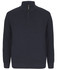 A navy chunky 1/2 zip jumper with a ribbed texture and a zippered collar. Includes a logo on the garment.