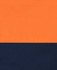A long-sleeve shirt featuring bright orange and navy blue fabric, designed for safety wear with a logo present.