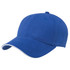 A blue cap with a soft sandwich peak and a contrasting trim. It features a logo on the front.