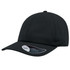 A black Dad Hat featuring a mid visor and a branding logo on the side.
