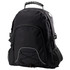 A black Climber Backpack featuring adjustable straps, mesh pockets, and a stylish front design with a logo.