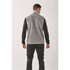 A grey men's Sherpa fleece vest, featuring a back view with a soft, textured design.