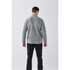 A light grey men's polar fleece jacket with a high collar, shown from the back on a model.