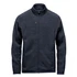 A men's full zip fleece jacket in dark grey, featuring a zippered chest pocket and side pockets, with branding.