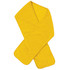 A bright yellow polar fleece scarf, featuring a soft texture and an outline stitch. It has a logo displayed.