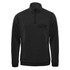 A black thermal pullover featuring a 1/4 zip and a front pocket, complete with a logo.