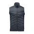 Men's Montserrat Thermal Vest in dark green with a smooth front and side panels, featuring a high collar and zip closure.