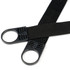 Black straps with round loops, featuring a textured grip. Suitable for various securing or fastening purposes.