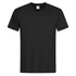 A black Men's Classic-T V-neck t-shirt featuring a short sleeve design. Includes a logo on the neckline.