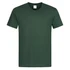 A green men's classic V-neck T-shirt with a plain design and a small logo on the label.