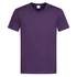A purple men's classic V-neck T-shirt, featuring short sleeves and a simple design. It has a logo at the neck.