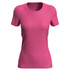 A women's active sports T-shirt in vibrant pink, featuring a classic crew neck and short sleeves.