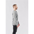 A men's grey Monashee Henley shirt shown from the side, featuring a round neckline and long sleeves.