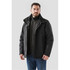 A black Men's Magellan System Jacket featured on a model, showcasing a stylish and functional design.