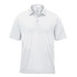 A light grey men's polo shirt featuring a collar and a logo on the chest.