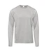 A long-sleeve grey T-shirt featuring a sleek design and a logo. Ideal for casual wear.