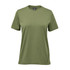 A women's T-shirt in olive green with a classic crew neckline and short sleeves, featuring a logo.