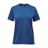 A women's Settebello tee in a vibrant blue colour, featuring a crew neck and short sleeves. The tee has a logo.