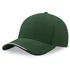 A green cap made from recycled polyester, featuring a slightly lighter coloured peak and a logo on the front.