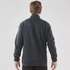 A men's full zip fleece jacket in dark grey, featuring a simple design and a collar. Branding is visible on the jacket.