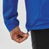 A blue full zip jacket with adjustable drawstring at the hem, featuring long sleeves and a casual fit.