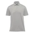 A light grey men's polo shirt with a classic collar and short sleeves, featuring a logo on the chest.