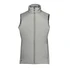 A light grey women's thermal vest with a high collar and front zip, featuring a branding logo.