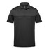 A Men's Monterey Two-Tone Polo in black, featuring a short-sleeve design and a logo on the chest.