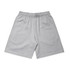 A pair of grey shorts with an elasticated waist, featuring a simple, relaxed design and a logo.