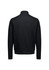 A black tailor jacket featuring a simple, sleek design and a high collar, with a plain back view.