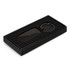 A Taurus key ring in a black box with an elegant design, featuring a sleek, dark-hued key ring.