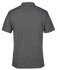 A grey polo shirt with a classic cut and a collar, displaying the back view. Includes a logo on the upper area.