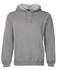 A grey hoodie featuring a front pocket and a drawstring hood. The interior hood has a contrasting light grey colour.