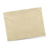 A cotton tea towel in a soft beige colour, featuring a simple design and a logo in the corner.