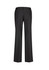 A pair of women's relaxed fit slacks in dark grey, featuring a back pocket and a tailored design.