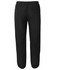 Black track pants with an elastic waistband and a back pocket, featuring a small logo.