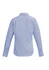 A button-up long sleeve shirt in light blue with a back view, featuring a collar and buttoned cuffs.