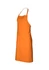 An orange bib apron featuring a side pocket and shoulder straps, designed for workwear use.
