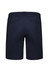 A pair of navy women's chino shorts featuring two back pockets and a standard waistband.