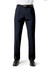 Classic pleat pants in navy, featuring a straight leg design and a sleek belt. Suitable for formal occasions.