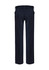 Navy blue women's slacks featuring a sleek design, with a belt and two side pockets.