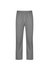 A pair of black and white striped track pants with an elastic waistband and straight legs.