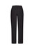 A pair of black women's straight leg pants featuring a comfort waistband and tailored design.