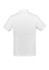 A white short sleeve polo shirt featuring a collar and a small logo on the back.