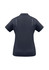 A dark grey women's short sleeve polo shirt featuring a logo, designed for casual wear.
