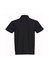 A black short sleeve polo shirt with a collar and a logo on the sleeve.